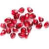 Pomegranate seeds isolated on white background. Top view point.